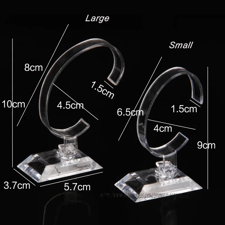 L-size 10cm High Flexible Clear Acrylic Men Watch Display Stand Watch Holder Watch Showcase Wacth showing Rack Detachable
