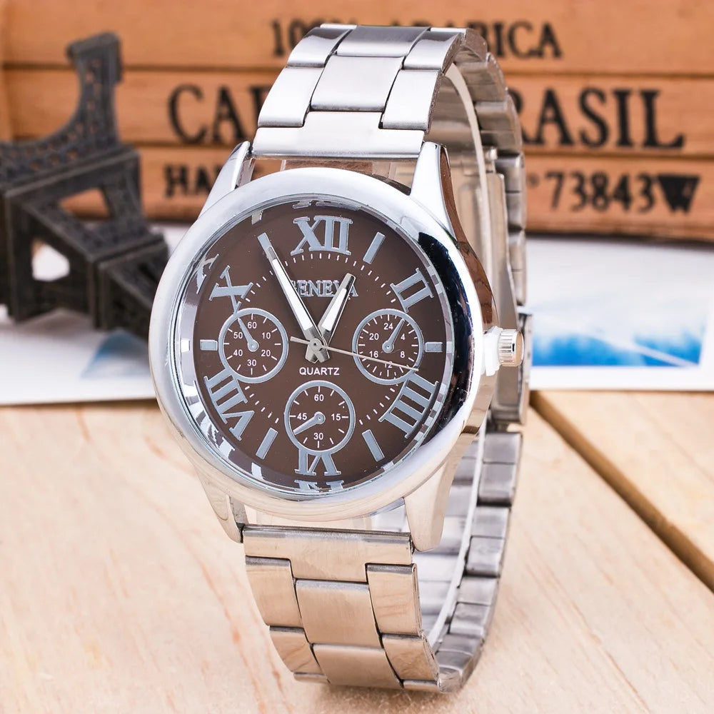 2024 New Brand 3 Eyes Gold Geneva Casual Quartz Watch Women Stainless Steel Dress Watches Relogio Feminino Ladies Clock Hot Sale